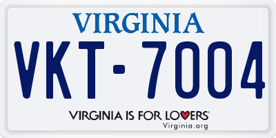 VA license plate VKT7004