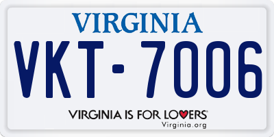 VA license plate VKT7006