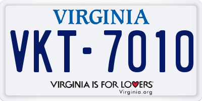 VA license plate VKT7010