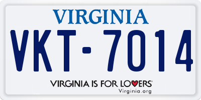 VA license plate VKT7014