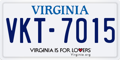VA license plate VKT7015