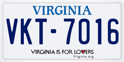 VA license plate VKT7016