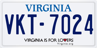 VA license plate VKT7024