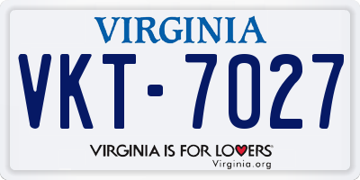 VA license plate VKT7027