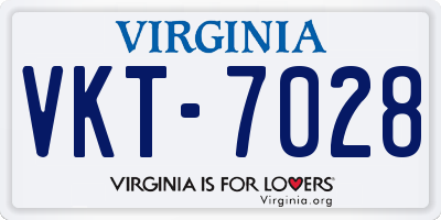 VA license plate VKT7028