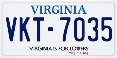 VA license plate VKT7035