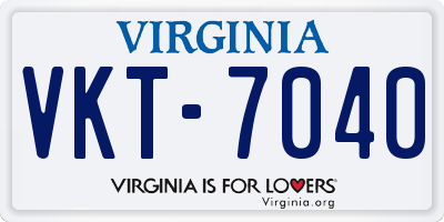 VA license plate VKT7040