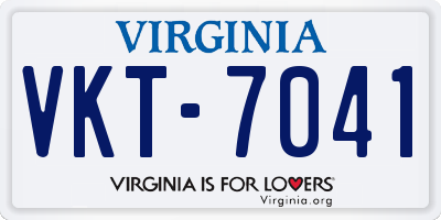 VA license plate VKT7041