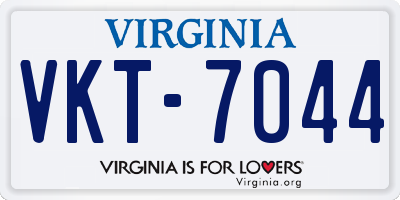 VA license plate VKT7044