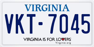 VA license plate VKT7045