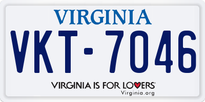 VA license plate VKT7046