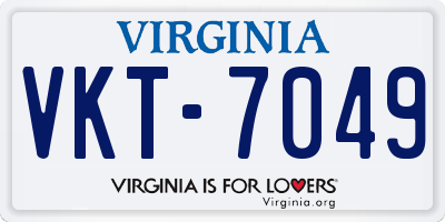 VA license plate VKT7049