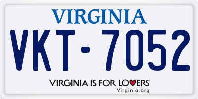 VA license plate VKT7052