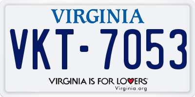 VA license plate VKT7053