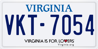 VA license plate VKT7054