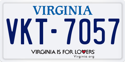 VA license plate VKT7057
