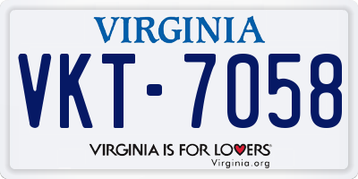 VA license plate VKT7058