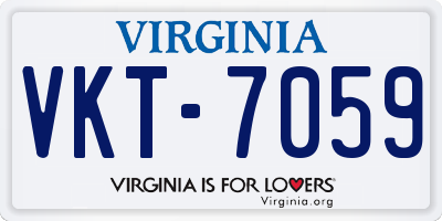 VA license plate VKT7059