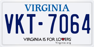 VA license plate VKT7064