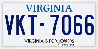 VA license plate VKT7066