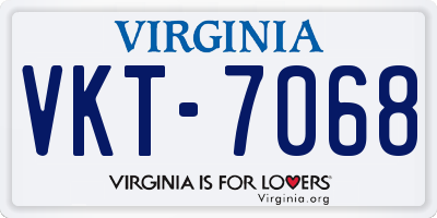 VA license plate VKT7068