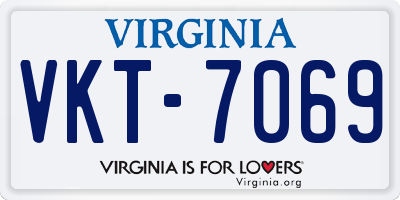VA license plate VKT7069