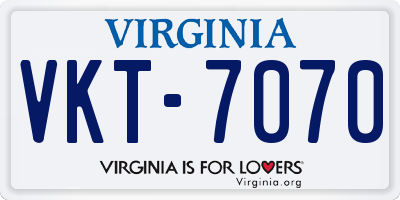 VA license plate VKT7070