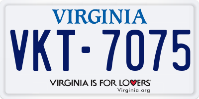 VA license plate VKT7075
