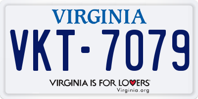 VA license plate VKT7079