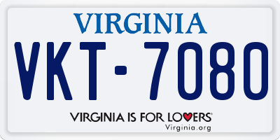 VA license plate VKT7080