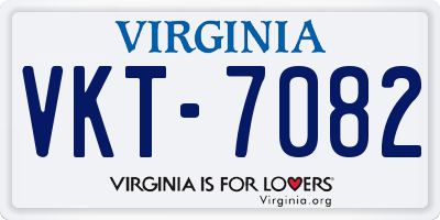 VA license plate VKT7082
