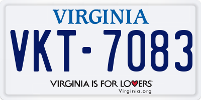 VA license plate VKT7083
