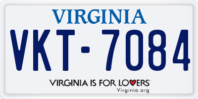 VA license plate VKT7084