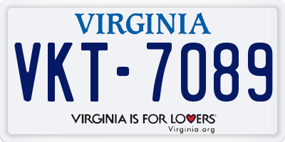 VA license plate VKT7089