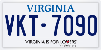 VA license plate VKT7090