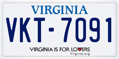 VA license plate VKT7091