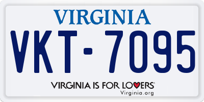 VA license plate VKT7095
