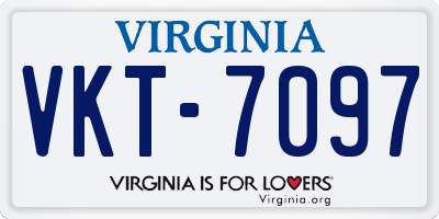 VA license plate VKT7097