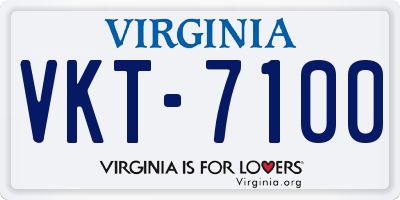 VA license plate VKT7100