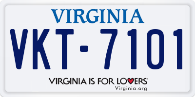 VA license plate VKT7101