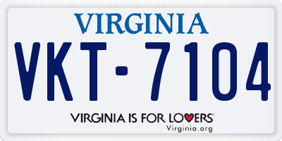 VA license plate VKT7104
