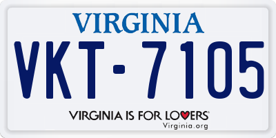VA license plate VKT7105