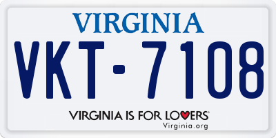 VA license plate VKT7108
