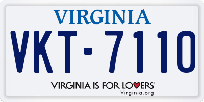 VA license plate VKT7110