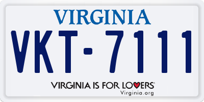 VA license plate VKT7111