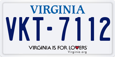 VA license plate VKT7112