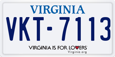 VA license plate VKT7113