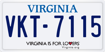 VA license plate VKT7115