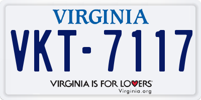 VA license plate VKT7117