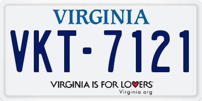 VA license plate VKT7121